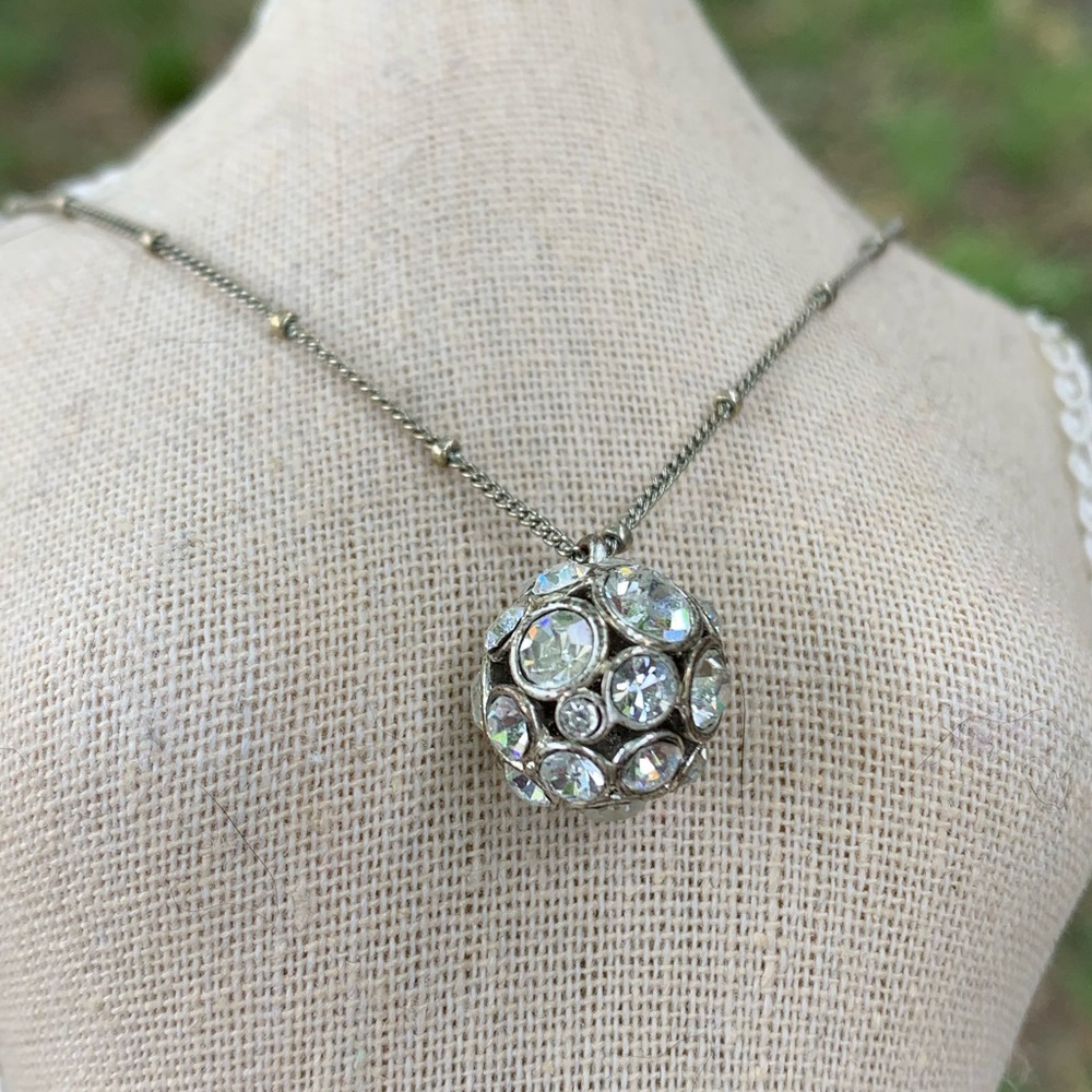 Fossil Diamond Sphere Necklace